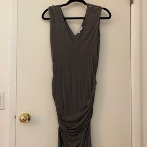 James Perse Bodycon Ruched V Neck Tank Dress